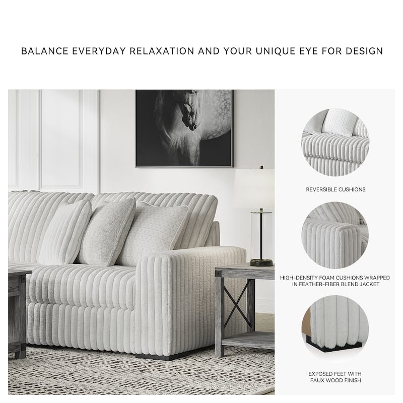 Signature Design by Ashley Stupendous White 3-Piece Sectional - 133" W x 133" D x 41" H