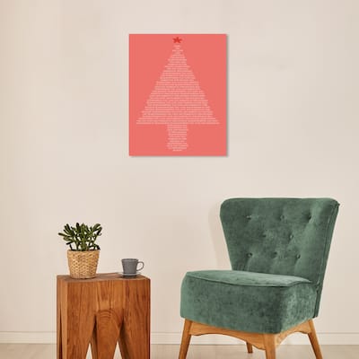 Wynwood Studio Canvas Holiday and Seasonal Fruit Punch and Christmas Lines Pink Modern & Contemporary Wall Art Canvas Print