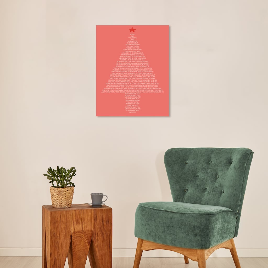 Wynwood Studio Canvas Holiday and Seasonal Fruit Punch and Christmas Lines Pink Modern & Contemporary Wall Art Canvas Print