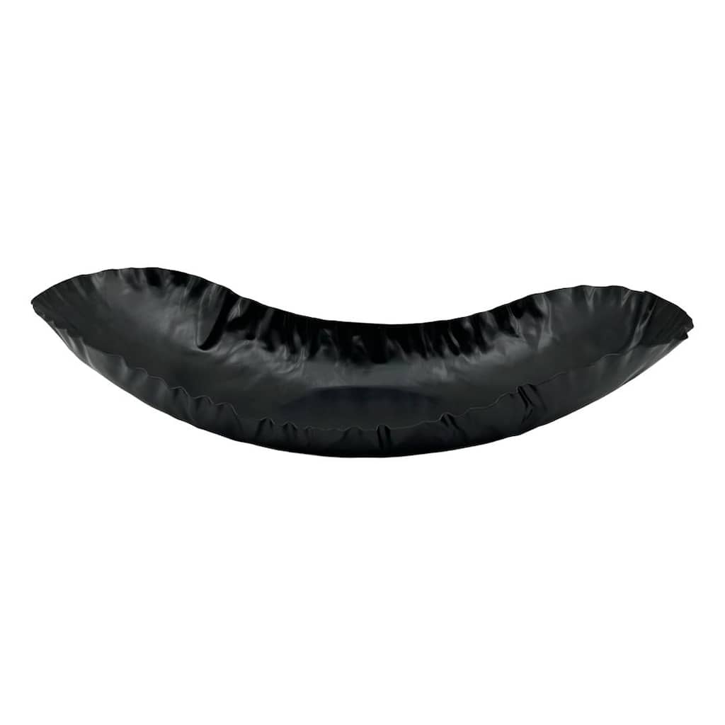 18 Inch Wide Decorative Handmade Aluminum Modern Tray in Black - 18 x 7 x 4 in