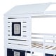 preview thumbnail 18 of 17, Modren Twin over Twin Size Wood House Bunk Bed With Tent And Spacious Under Bed Space,s