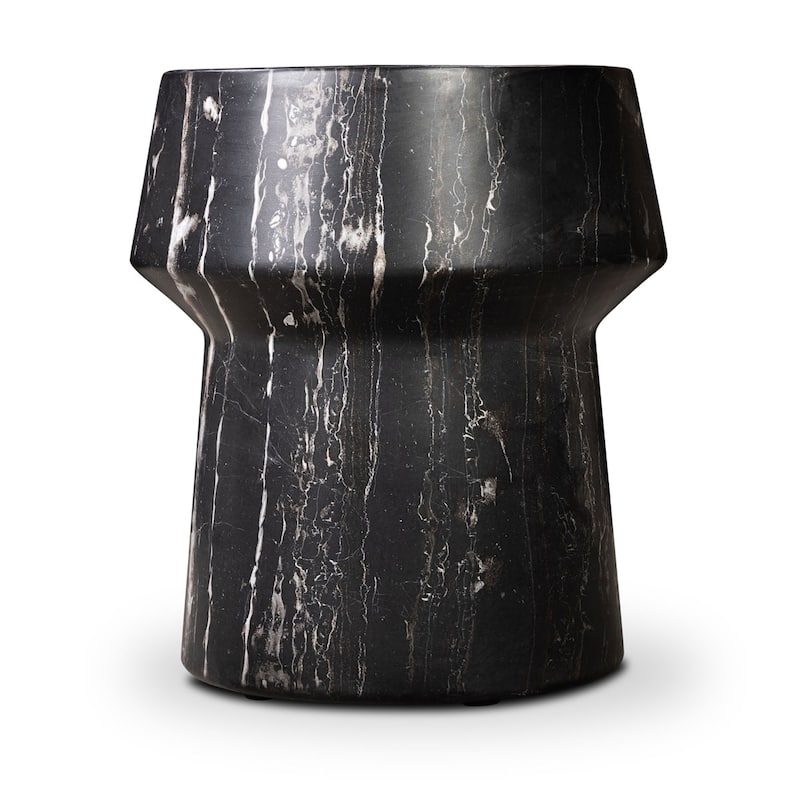 Zyra Concrete Side Table with Stone Texture Finish