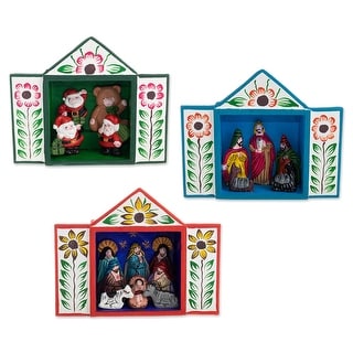 Novica Handmade Holiday Traditions Wood And Ceramic Mini Retablos - Bed ...