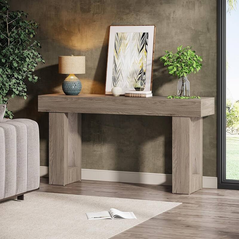 63" Wooden Console Table, Rectangular Sofa Table for Behind Couch, Entryway, HallwayLiving Room