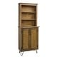 preview thumbnail 16 of 29, 78-inch Tall Lodge Style China Cabinet with 3 Display Shelves, 2 Doors, and 4 Legs Brown Top & Base