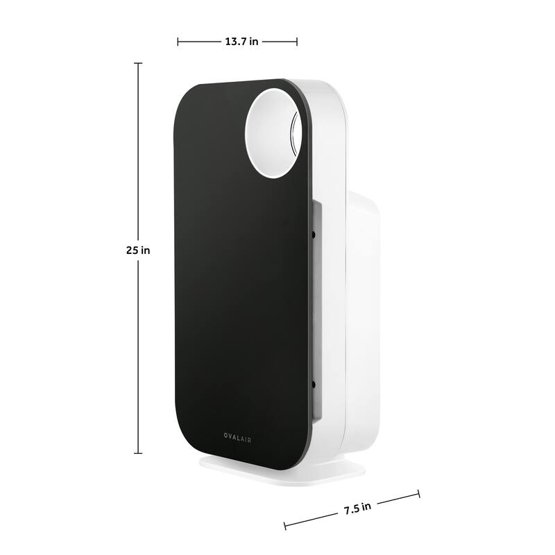 OVAL AIR 3-Stage H13 True HEPA 5-in-1 Air Purifier for Rooms up to 600 sq. ft. reduces Allergies, Asthma, Pets, Odor, Smoke