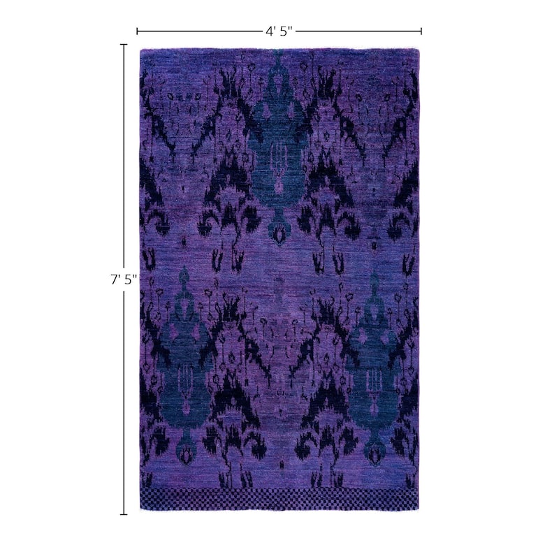 Overdyed One-of-a-Kind Hand-Knotted Area Rug - Purple - 4' 5" x 7' 5"