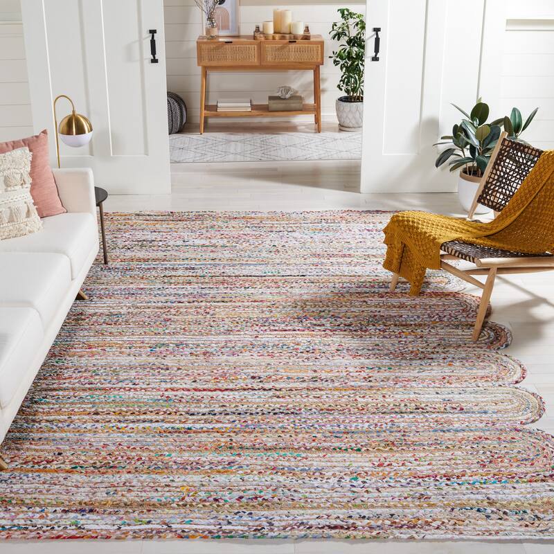 SAFAVIEH Handmade Cape Cod Hayrani Coastal Jute Rug - 6' x 9' - Ivory/Multi
