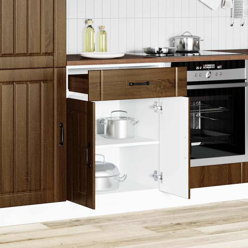 vidaXL Kitchen Base Cabinet Brown oak Engineered wood Medium - 23.6 x 18.1 x 32.1