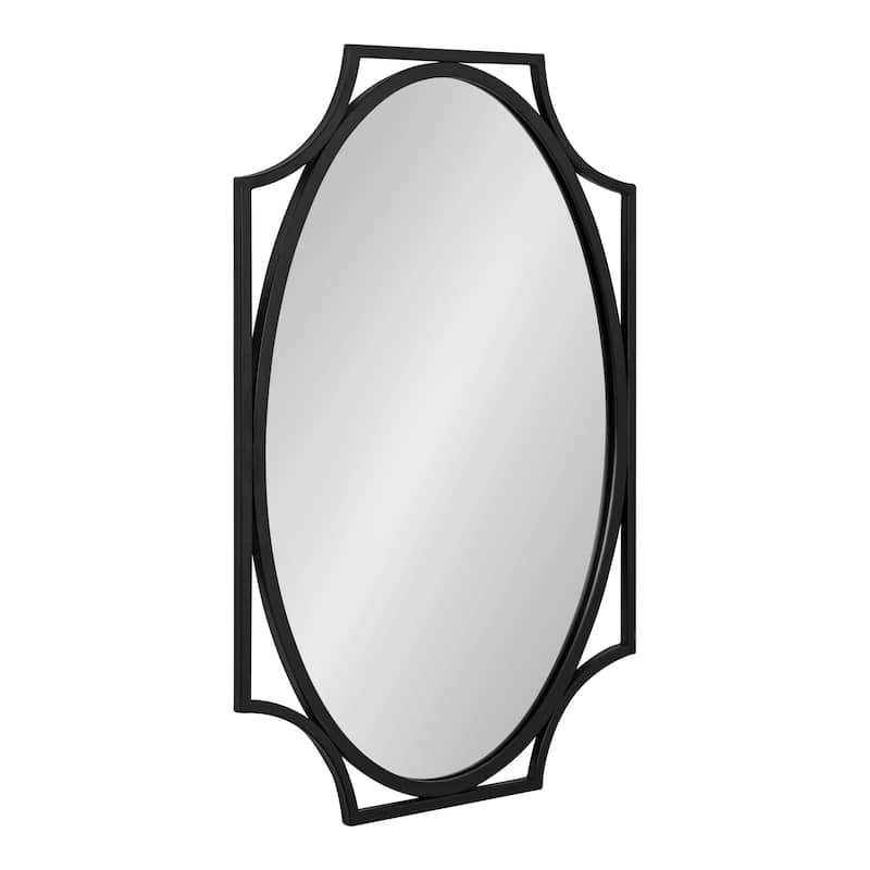 Kate and Laurel Rateau Scalloped Wall Mirror - 20x30 - Black