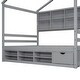 preview thumbnail 29 of 28, Full House Bed with Roof Frame, Bedside-shelves, Under Bed Storage Unit