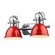 preview thumbnail 12 of 56, Duncan 2-Light Bath Vanity Chrome with Red Shades