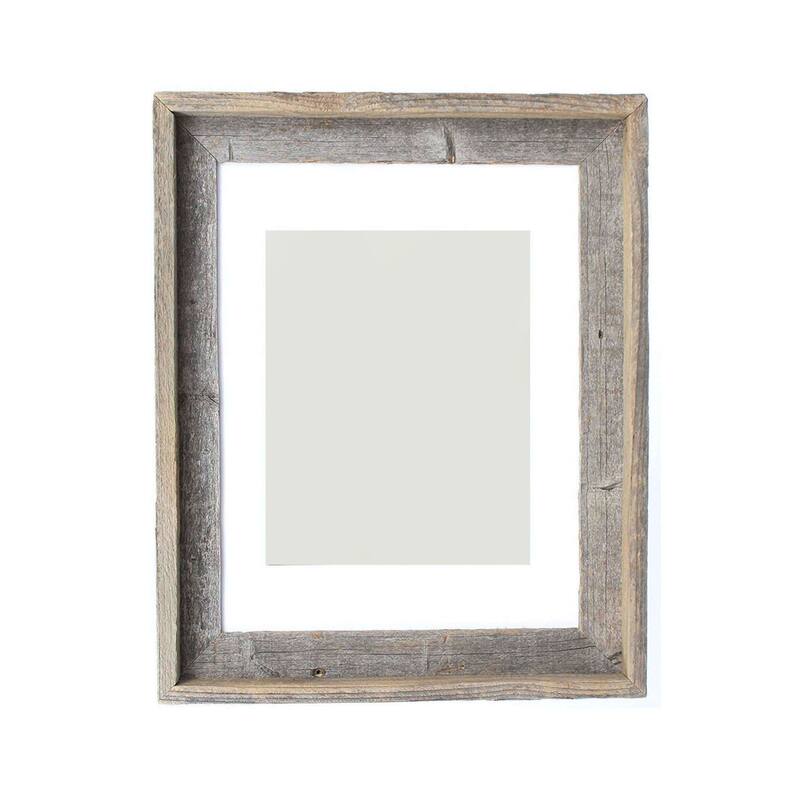 HomeRoots 16" X 20" Rustic Reclaimed Wood Picture Frame