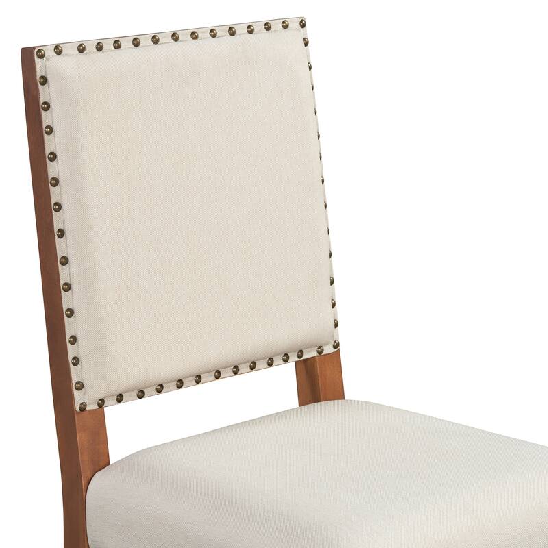 5-Piece Round Dining Table Set for 4, Kitchen Table Set with 4 Wood Upholstered Chairs for Dining Room