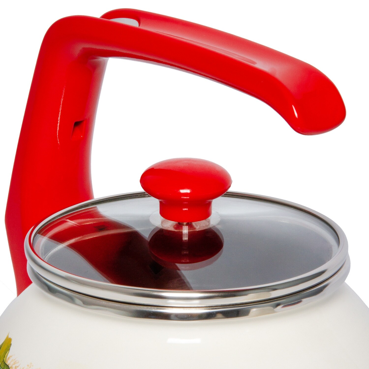STP-Goods 2.7-Quart Red White Polka Dot Enamel on Steel Tea Kettle