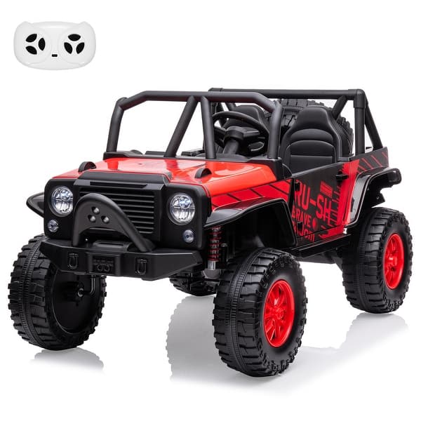 slide 2 of 24, 24V 2 Seater Kids Ride On Car Truck with Remote Control, Kids Electric Vehicle Red