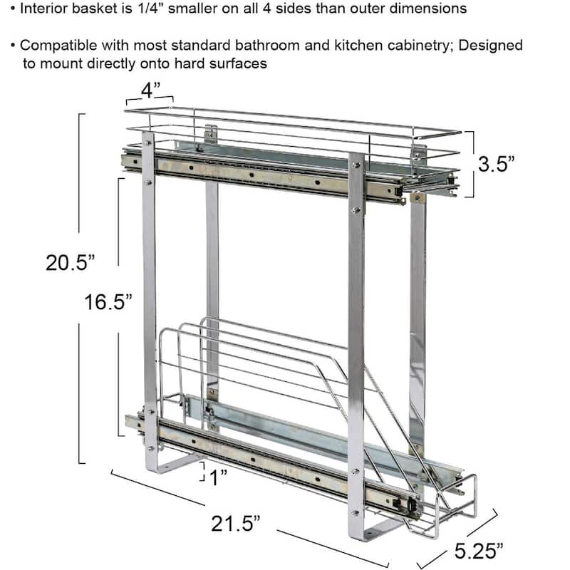 Household Essentials Chrome-Plated Steel Storage Organizer
