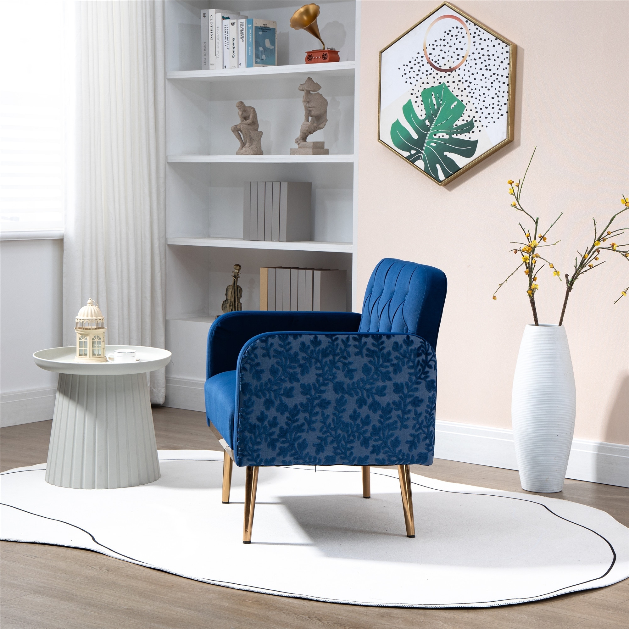 Blue velvet accent chair sales target