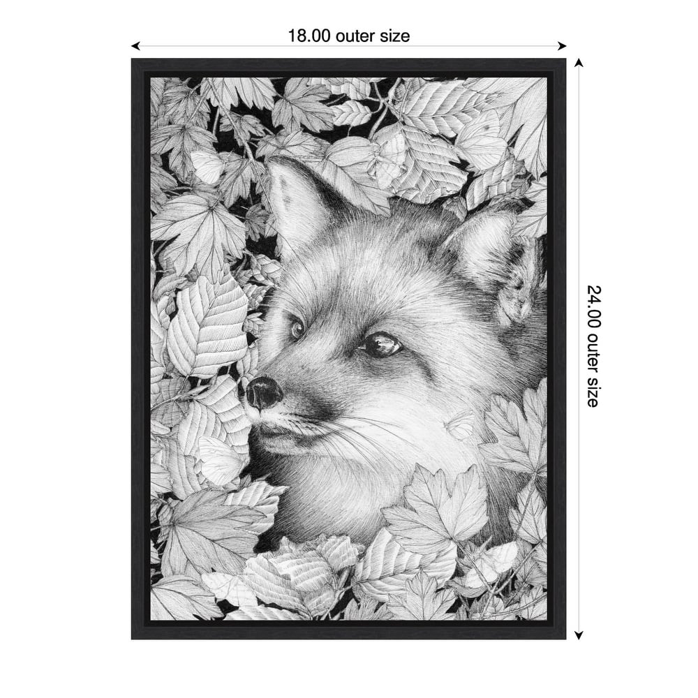 Fox and Forest by Ec Mazur Framed Canvas Wall Art