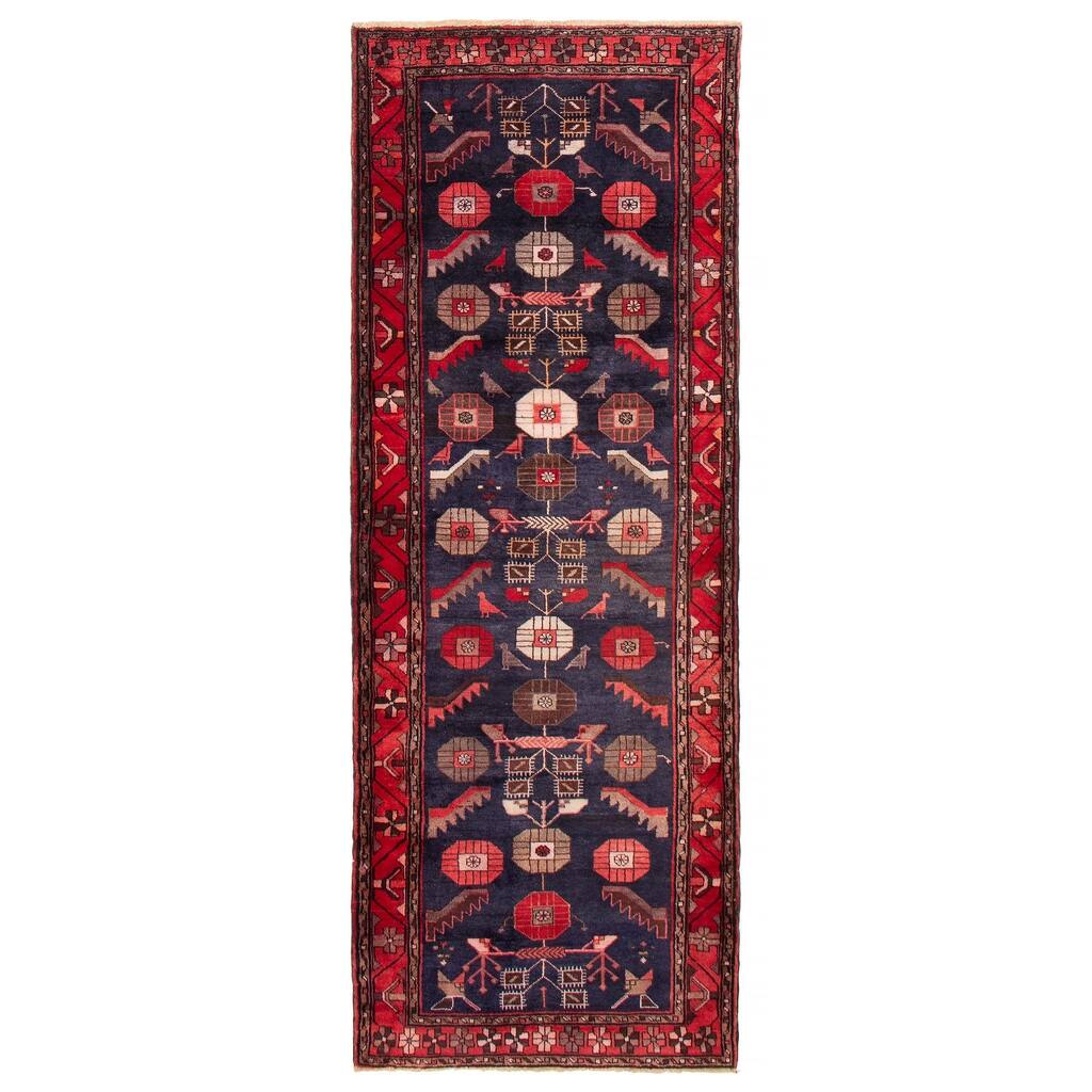 ECARPETGALLERY Hand-knotted Andelz Navy Wool Rug - 3'6 x 9'6