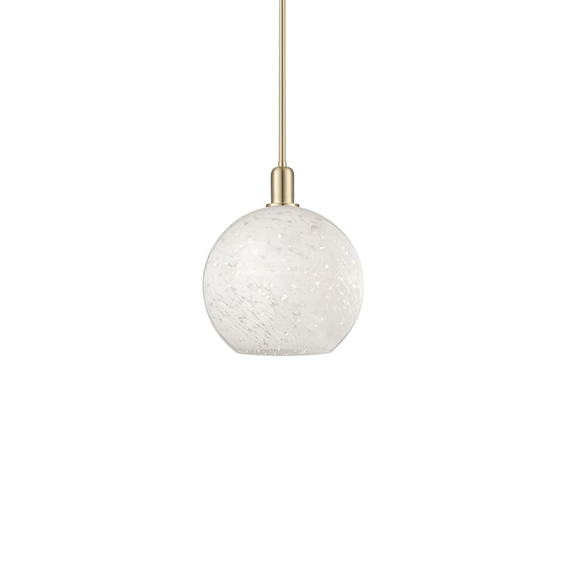 Innovations Lighting 716-1S-15-12 White Mouchette Pendant White - Champagne Bronze / White Mouchette