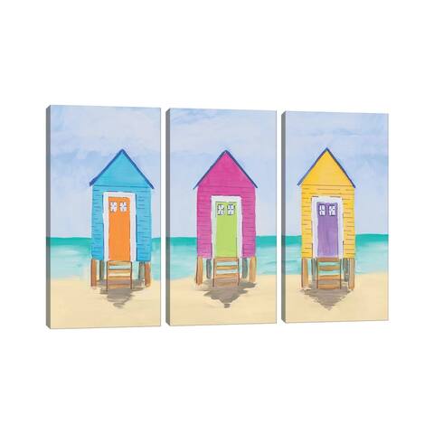 iCanvas "Beach Shacks" by Julie Derice 3-Piece Canvas Wall Art Set