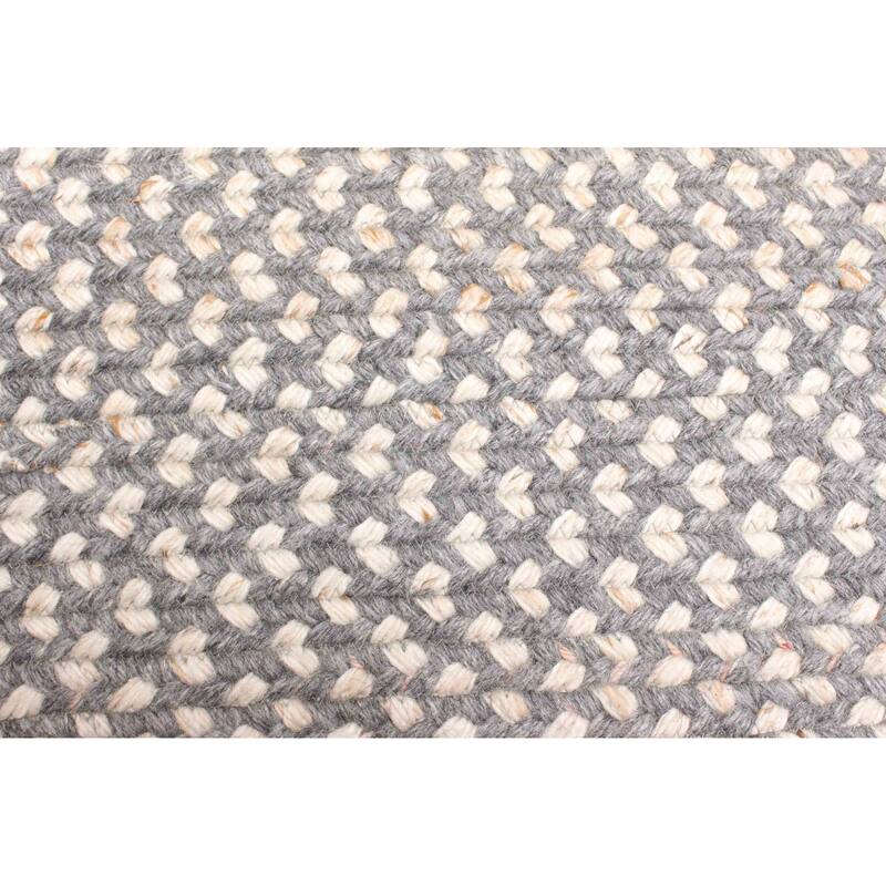ECARPETGALLERY Braid weave Sienna Grey Wool Rug - 5'3 x 7'5
