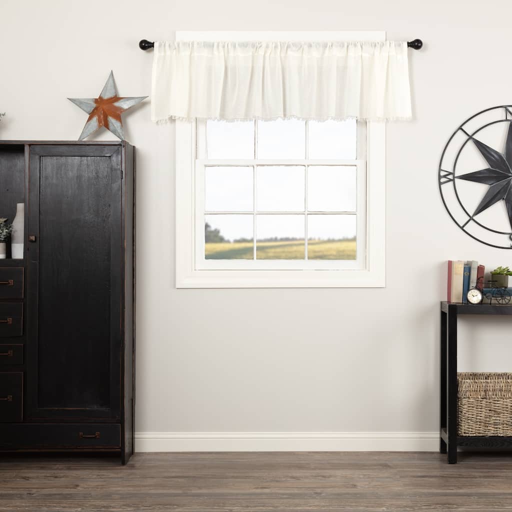 Tobacco Cloth Fringed Valance