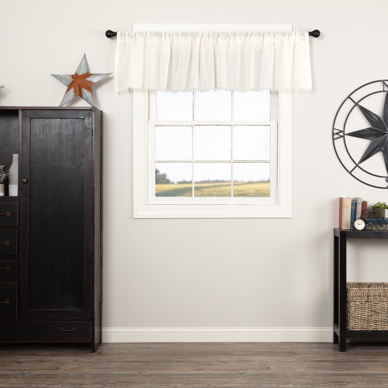 Tobacco Cloth Fringed Valance