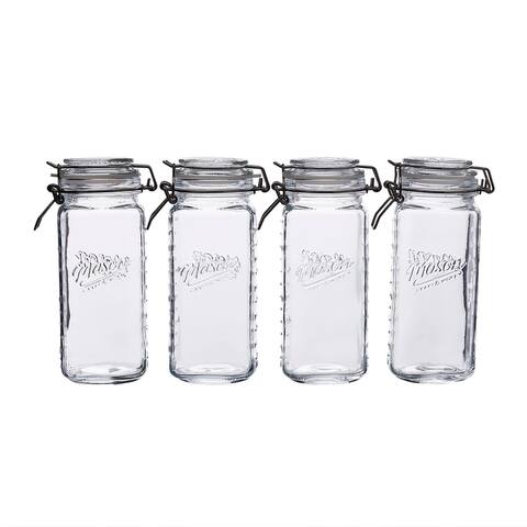 Mason Craft & More 22oz Mini Square Preservative Jar - Set of 4
