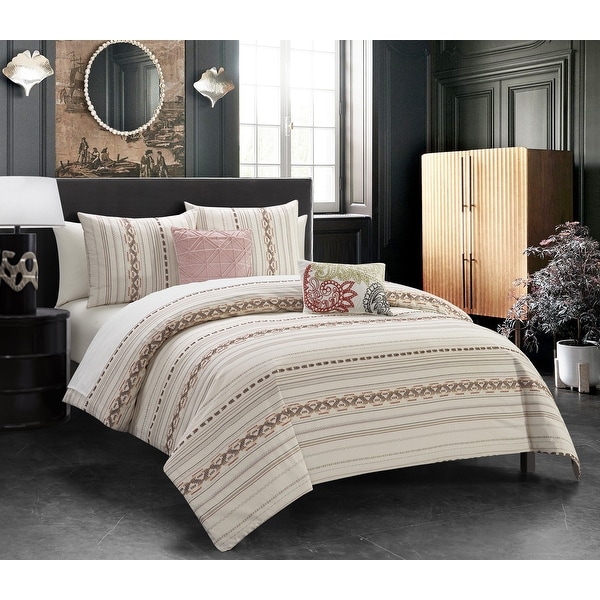 Chic Home Hyde 9 Piece Farmhouse Theme Striped Pattern Bed In A Bag Comforter Set Bed Bath Beyond 32712847