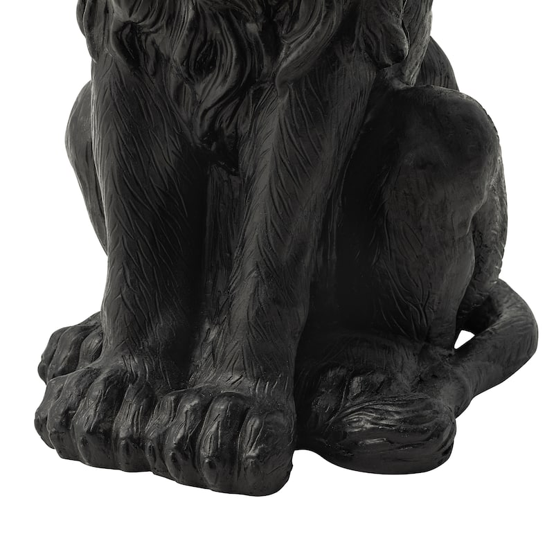 Glitzhome Set of 2 MGO Majestic Sitting Guardian Lion Statues Porch Sculpture Outdoor Indoor