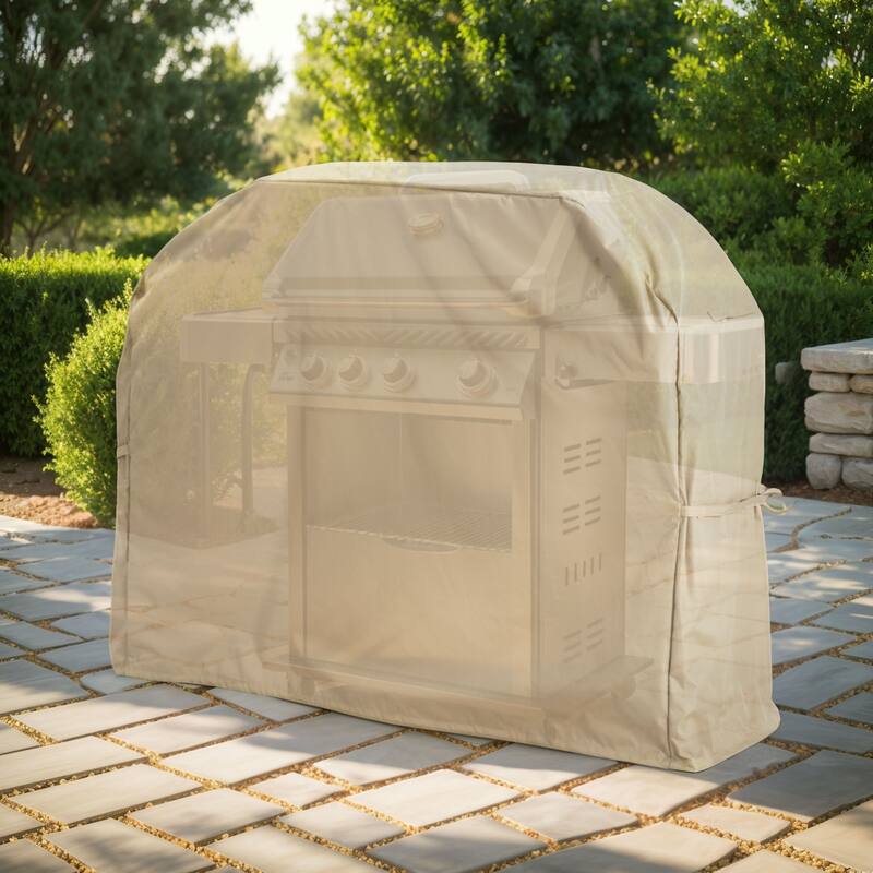 Christopher Knight Home - Apollo Heavy-Duty BBQ Grill Cover with Weather-Resistant Design for Outdoor Protection - Beige