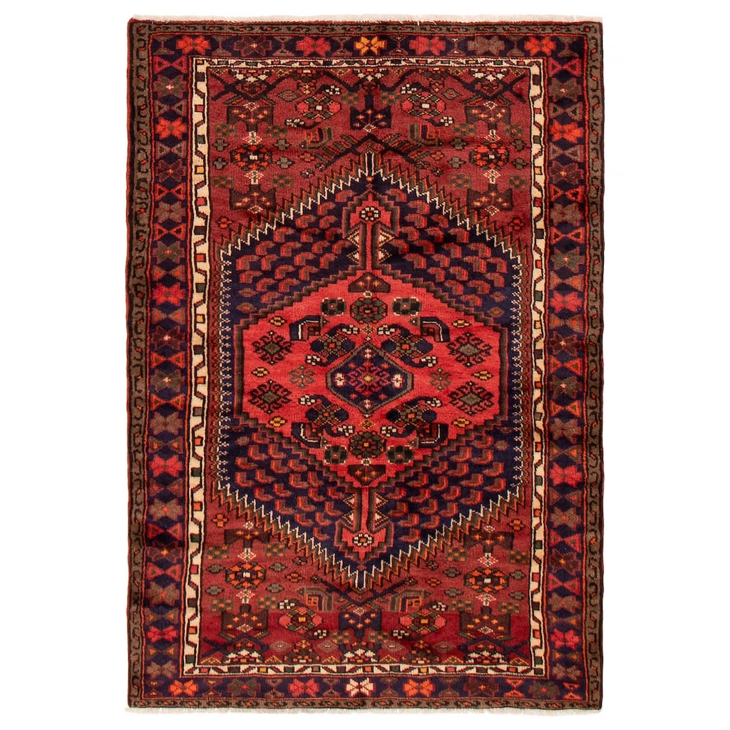 ECARPETGALLERY Hand-knotted Andelz Red Wool Rug - 4'3 x 6'3