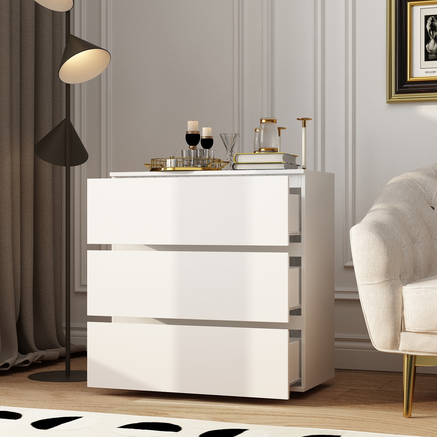 white three drawer dresser Classic 3-Drawer Dresser main image 0