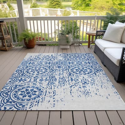 Machine Washable Indoor/ Outdoor Chantille Suzani Vintage Rug