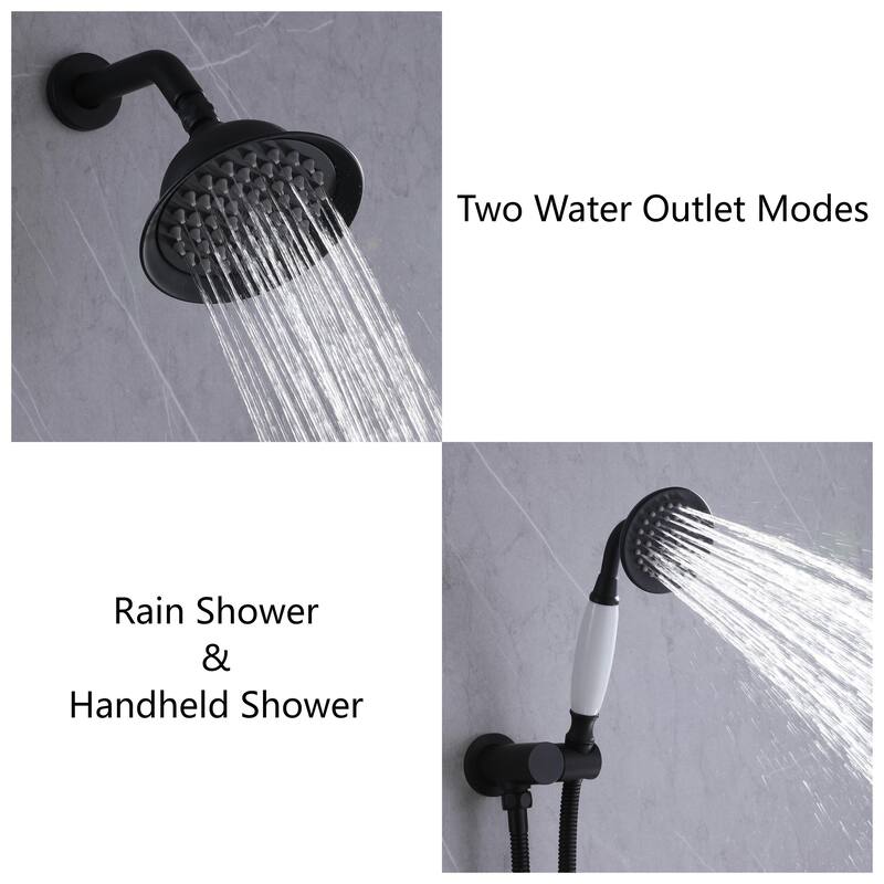 Bathroom Concealed Two Handles Two-Function Shower Set With Rough In Valve