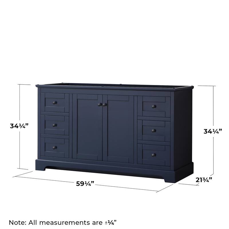 Wyndham Collection Avery 60" Single Free Standing Vanity Cabinet -