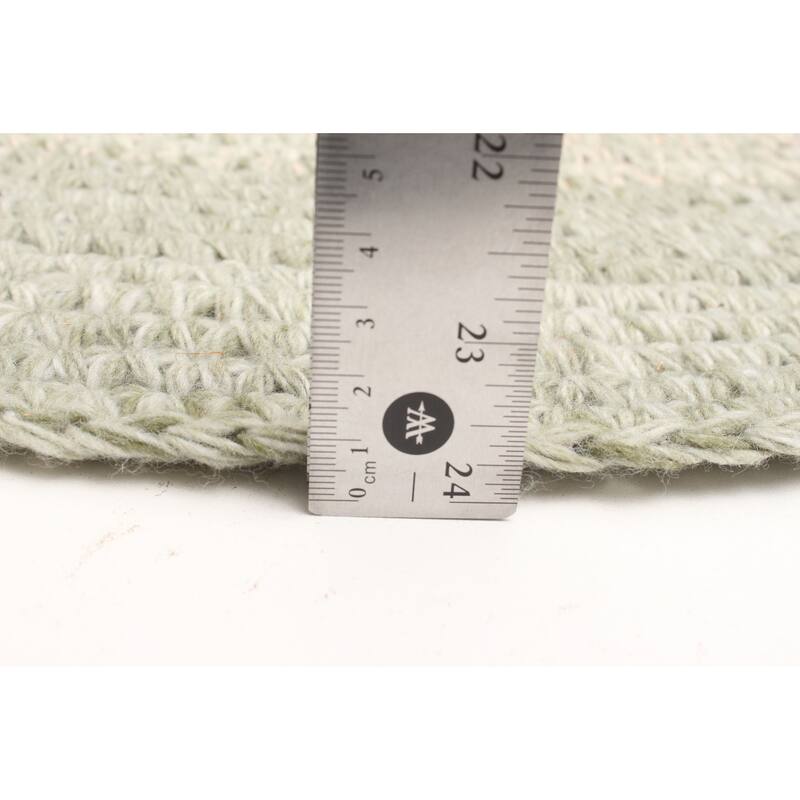 ECARPETGALLERY Braid weave Sienna Beige Wool Rug - 3'11 x 3'11