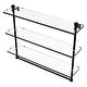 preview thumbnail 28 of 53, Allied Brass Foxtrot Collection 16 Inch Triple Tiered Glass Shelf with Integrated Towel Bar 22 - Matte Black