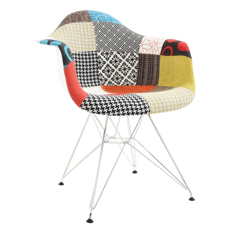 Willow Fabric Accent Armchair With Chrome Legs Set of 2 by LeisureMod