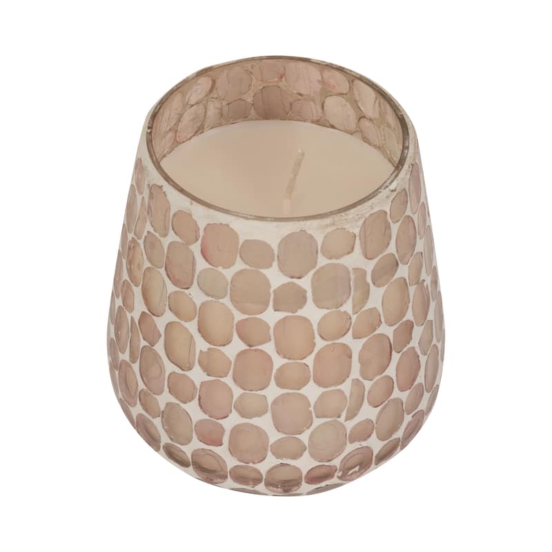 Sagebrook Home Glass, 5" High 18 Oz Mosaic Scented Candle - 5" x 5" x 5"