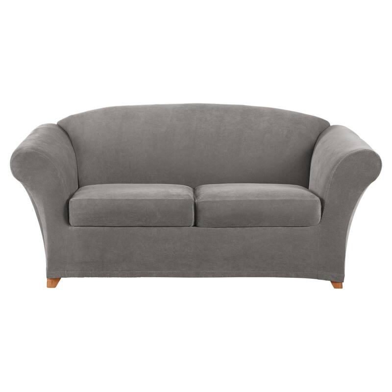 SureFit Stretch Pique 3 Piece Loveseat Slipcover
