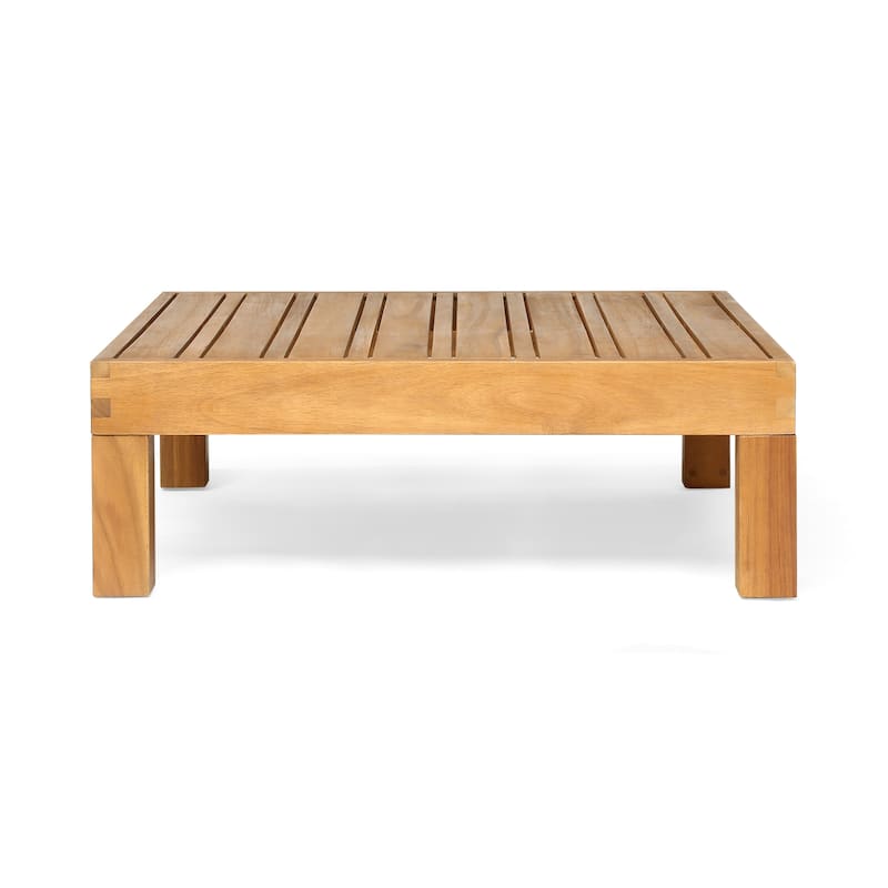 Oana Outdoor 4 Seater Acacia Wood Club Chair and Coffee Table Set by Christopher Knight Home