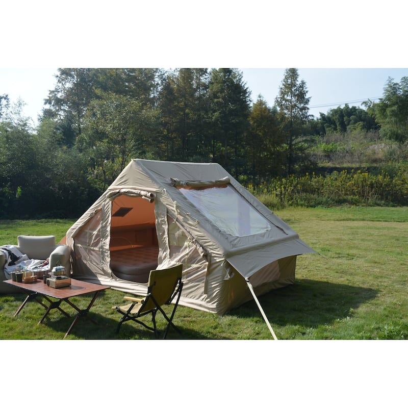 Inflatable Camping Tent Easy Setup 4 Season Glamping Tent with High Performance Inflatable Structure 4-6 Persons Waterproof
