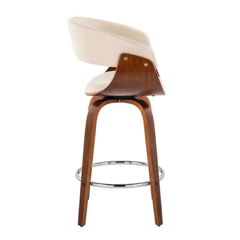 Carson Carrington Sauda 26" Fixed-Height Counter Stool with Bent Wood Legs (Set of 2)