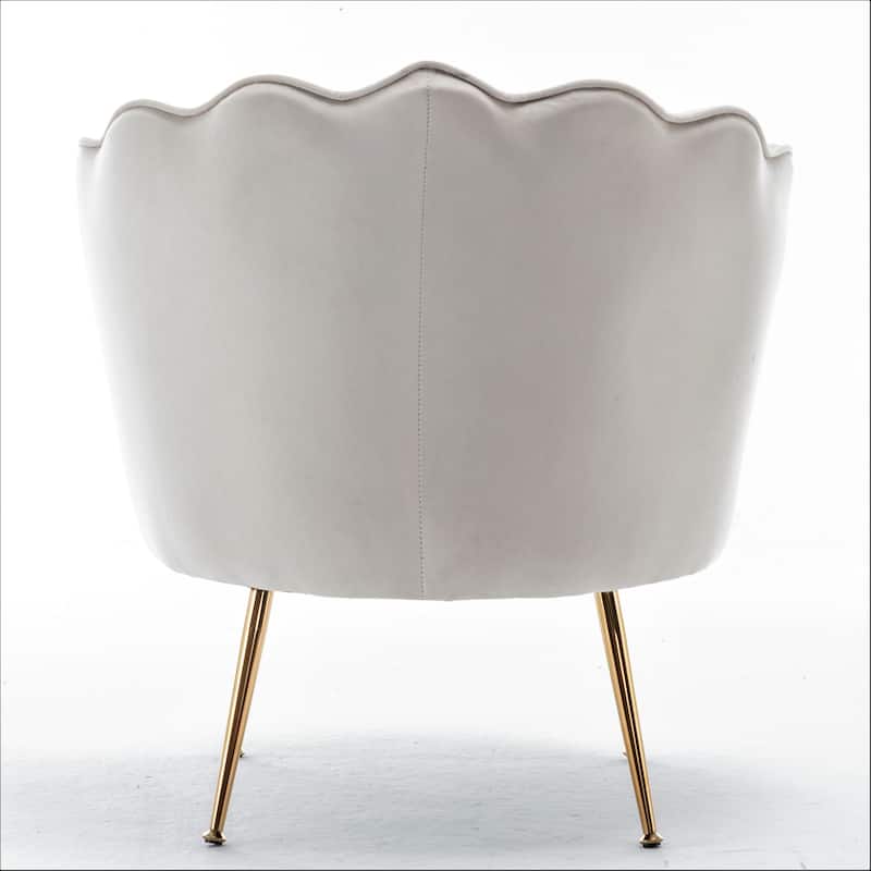 Cavett 28.3" Wide Velvet Barrel Chair with Gold Metal Legs