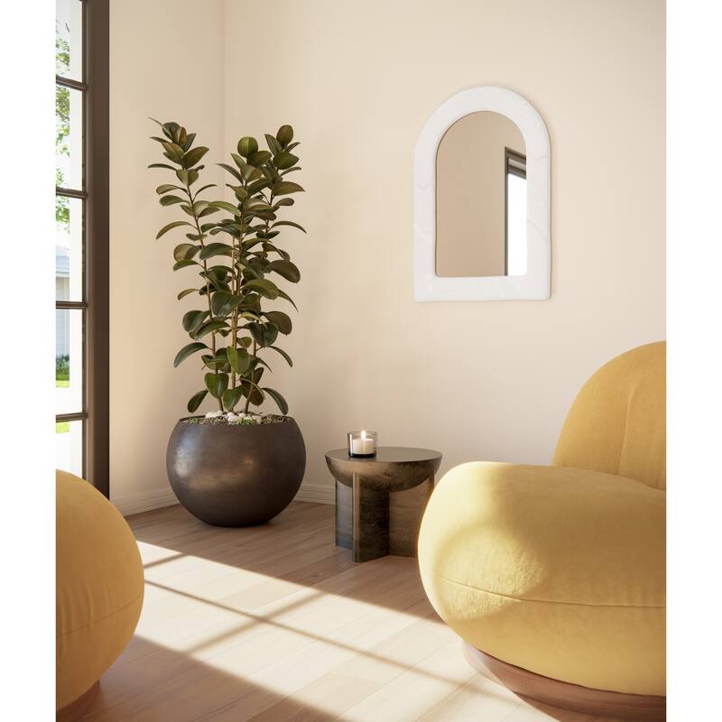 Thea 24 in. x 35 in. Mediterranean Arched Mirror