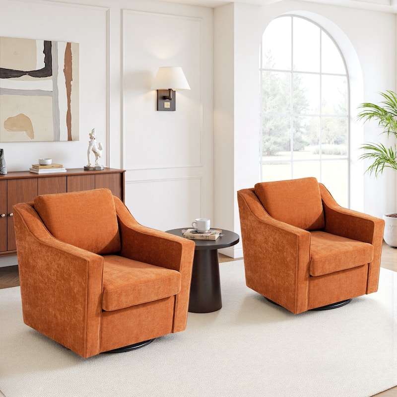 2 Set Modern Swivel Accent Arm Chair for Living Room
