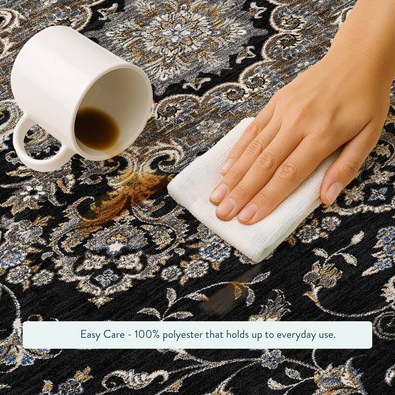 Machine Washable Indoor/ Outdoor Traditional Niko Chantille Rug